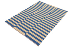 Flat Weave Kilim Antique Navaho Vintage handmade Modern Kilim Black Beige Hand-Woven Rectangle 100% Wool Area Rug 4x6