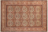 handmade Transitional Usman Lt. Green Tan Hand Knotted RECTANGLE 100% WOOL area rug 9x12