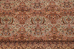 handmade Transitional Usman Lt. Green Tan Hand Knotted RECTANGLE 100% WOOL area rug 9x12