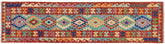 handmade Geometric Kilim Blue Rust Hand-Woven RUNNER 100% WOOL area rug 3' x 10'