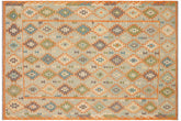 handmade Geometric Kilim Blue Gray Hand-Woven RECTANGLE 100% WOOL area rug 8 x 10
