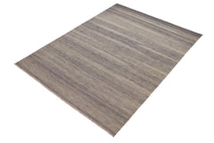 Flat Weave Kilim Antique Navaho Vintage handmade Modern Kilim Gray Gray Hand-Woven Rectangle 100% Wool Area Rug 8x10