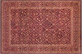 handmade Transitional Nadeem Maroon Blue Hand Knotted RECTANGLE 100% WOOL area rug 9 x 12