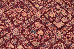 Antique Ingrid Maroon/Blue Wool Rug - 9'1'' x 12'3''