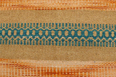Flat Weave Kilim Antique Navaho Vintage handmade Modern Kilim Orange Blue Hand-Woven Runner 100% Wool Area Rug 3x7