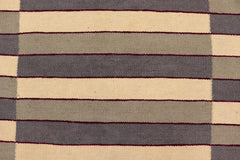 Flat Weave Kilim Antique Navaho Vintage handmade Modern Kilim Gray Beige Hand-Woven Rectangle 100% Wool Area Rug 6x8