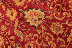 Semi-Antique Agra Iva Red/Blue Wool Rug - 9'2'' x 11'8''