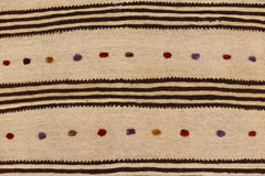 handmade Modern Kilim Brown Red Hand-Woven RUNNER 100% WOOL area rug 3' x 11'
