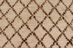 handmade Geometric Moroccan Beige Brown Hand Knotted RECTANGLE 100% WOOL area rug 5' x 8'