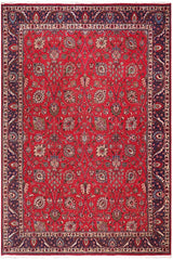 handmade Traditional Tabriz Red Blue Hand Knotted RECTANGLE 100% Wool Pile area rug 10x12