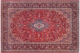 handmade Traditional Kashan Red Blue Hand Knotted RECTANGLE 100% WOOL area rug 9 x 14