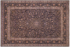 handmade Traditional Nahin Blue Beige Hand Knotted RECTANGLE 100% WOOL area rug 10 x 13