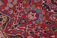 handmade Vintage Tabriz Red Blue Hand Knotted RECTANGLE 100% WOOL area rug 9' x 12'