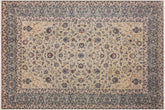 handmade Traditional Nahin Green Blue Hand Knotted RECTANGLE 100% WOOL area rug 10 x 14