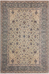 handmade Traditional Nahin Green Blue Hand Knotted RECTANGLE 100% Wool Pile area rug 10x14