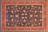 handmade Transitional Kashan Blue Red Hand Knotted RECTANGLE 100% WOOL area rug 9 x 12