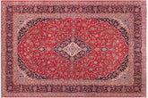 handmade Traditional Kashan Red Blue Hand Knotted RECTANGLE 100% WOOL area rug 10 x 13