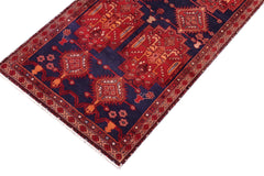 handmade Traditional Kashan Blue Red Hand Knotted RUNNER 100% WOOL area rug 4 x 10