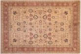 handmade Transitional Tabriz Beige Red Hand Knotted RECTANGLE 100% WOOL area rug 9 x 12
