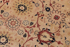 Antique Tabriz Goldie Beige/Red Wool Rug - 9'0'' x 12'0''