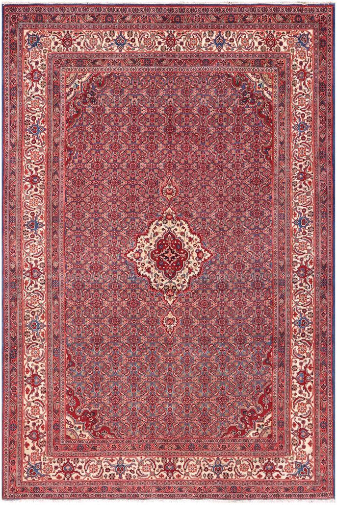 handmade Traditional Tabriz Blue Beige Hand Knotted RECTANGLE 100% Wool Pile area rug 7x10