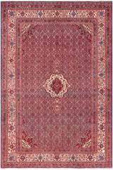 handmade Traditional Tabriz Blue Beige Hand Knotted RECTANGLE 100% Wool Pile area rug 7x10