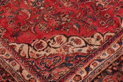 Traditional handmade Persian vintage distressed Red Brown Hand Knotted RECTANGLE 100% WOOL area rug 9 x 12