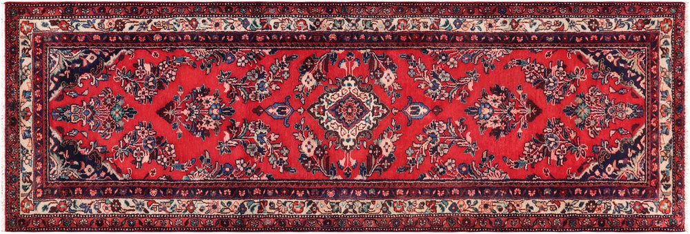 handmade Traditional Kashan Red Beige Hand Knotted RUNNER 100% WOOL area rug 3 x 9