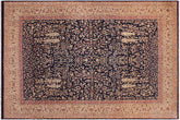 handmade Traditional Kashan Blue Tan Hand Knotted RECTANGLE 100% WOOL area rug 9x12