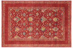 handmade Geometric Kurjean Red Blue Hand Knotted RECTANGLE 100% WOOL area rug 6x8