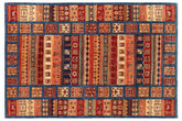 handmade Geometric Kurjean Blue Red Hand Knotted RECTANGLE 100% WOOL area rug 6x7