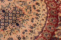 Vintage Persian Hussani Jenifer Red/Blue Wool Rug - 9'1'' x 11'4''