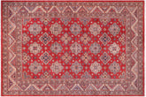handmade Geometric Super Kazak Red Beige Hand Knotted RECTANGLE 100% WOOL area rug 12' x 15'