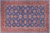 handmade Geometric Super Kazak Blue Red Hand Knotted RECTANGLE 100% WOOL area rug 12' x 16'