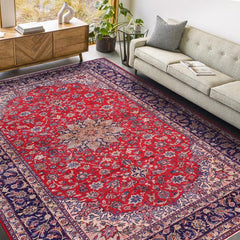 Traditional handmade Persian vintage distressed Red Blue Hand Knotted RECTANGLE 100% WOOL area rug 10 x 16