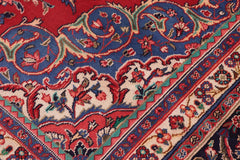 handmade Traditional Kashan Red Blue Hand Knotted RECTANGLE 100% Wool Pile area rug 10x14