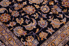 handmade Traditional Kashan Blue Gold Hand Knotted RECTANGLE 100% WOOL area rug 10 x 14
