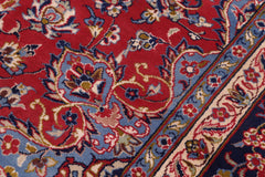 handmade Traditional Kashan Red Blue Hand Knotted RECTANGLE 100% WOOL area rug 10 x 14