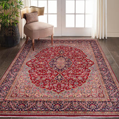 handmade Traditional Kashan Pink Blue Hand Knotted RECTANGLE 100% WOOL area rug 10 x 13