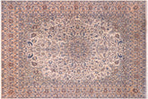handmade Traditional Nahin Beige Peach Hand Knotted RECTANGLE 100% WOOL area rug 12 x 17