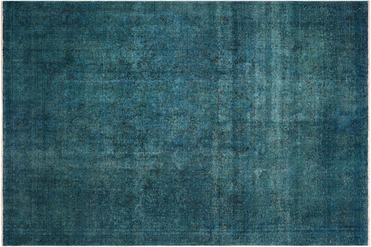 handmade Modern Over Dyed Green Black Hand Knotted RECTANGLE 100% WOOL area rug 10' x 13'