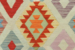 Flat Weave Kilim Antique Navaho Vintage handmade Geometric Kilim Rust Blue Hand-Woven Rectangle 100% Wool Area Rug 10x13