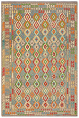 Flat Weave Kilim Antique Navaho Vintage handmade Geometric Kilim Purple Red Hand-Woven Rectangle 100% Wool Area Rug 9x13