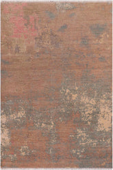 handmade Modern Modern Brown Green Hand Knotted RECTANGLE WOOL&SILK area rug 8 x 10