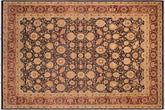 handmade Transitional Tabriz Blue Brown Hand Knotted RECTANGLE 100% WOOL area rug 9x12