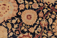 Antique Tabriz Renay Blue/Brown Wool Rug - 9'1'' x 12'2''