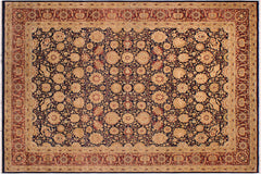 handmade Transitional Tabriz Blue Brown Hand Knotted RECTANGLE 100% WOOL area rug 9x12