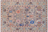 handmade Traditional Oushak Gray Green Hand Knotted RECTANGLE 100% WOOL area rug 5' x 7'