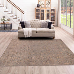 handmade Traditional Kafkaz Blue Gray Hand Knotted RECTANGLE 100% WOOL area rug 8 x 10