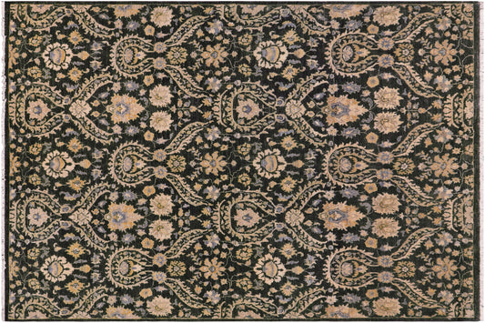 handmade Modern Kafkaz Gray Blue Hand Knotted RECTANGLE 100% WOOL area rug 7' x 9'